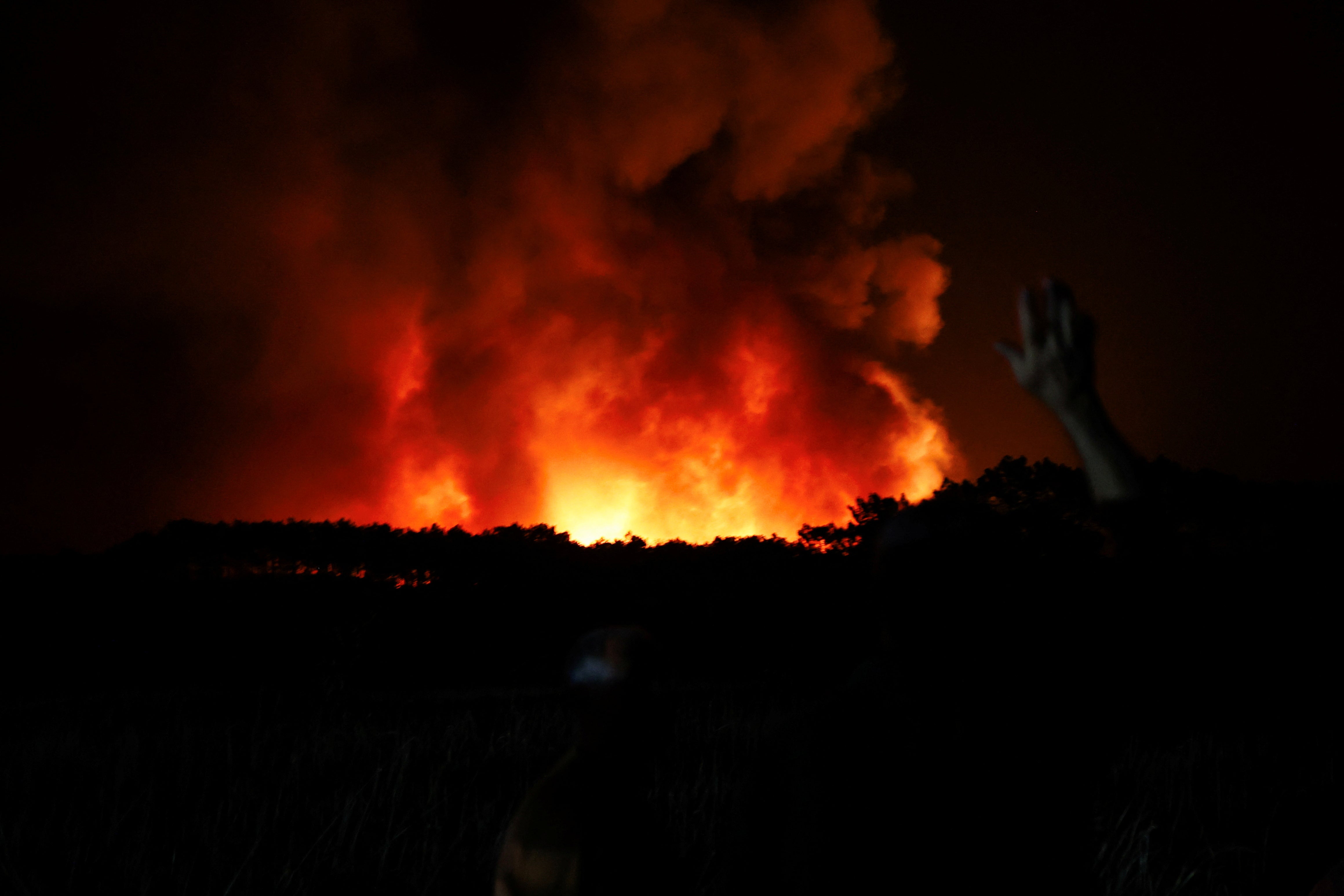 View of a wildfire in Aljesur, Portugal