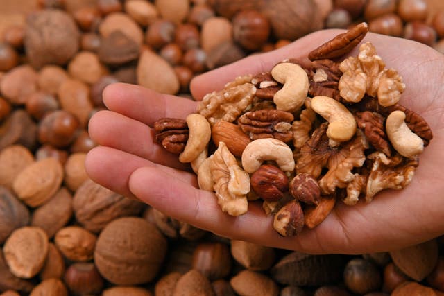 <p>Having nuts instead of eggs could reduce the risk of heart attacks and stroke </p>
