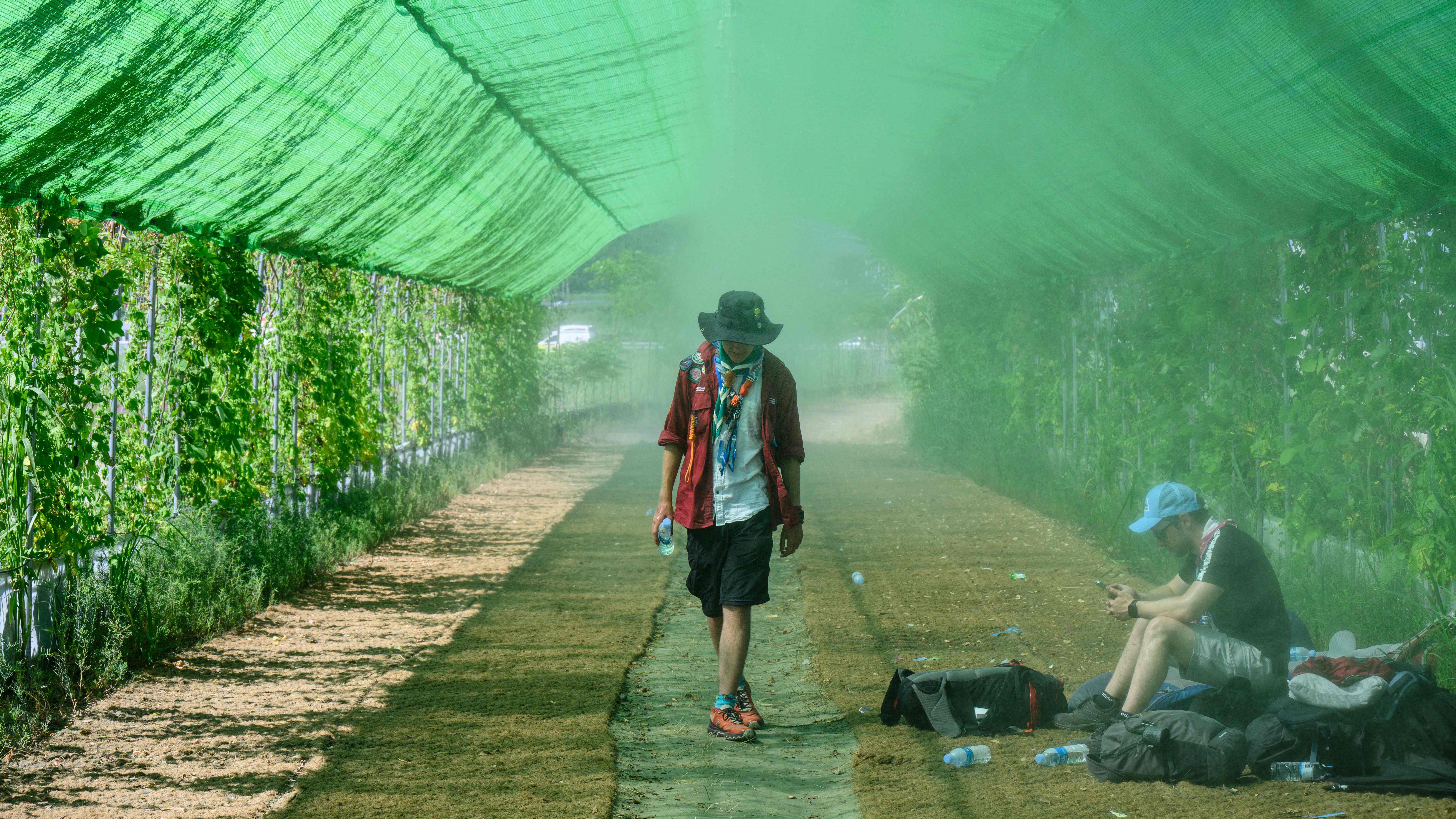 Attendees were forced to find ways to cool off at the site in Buan, North Jeolla province