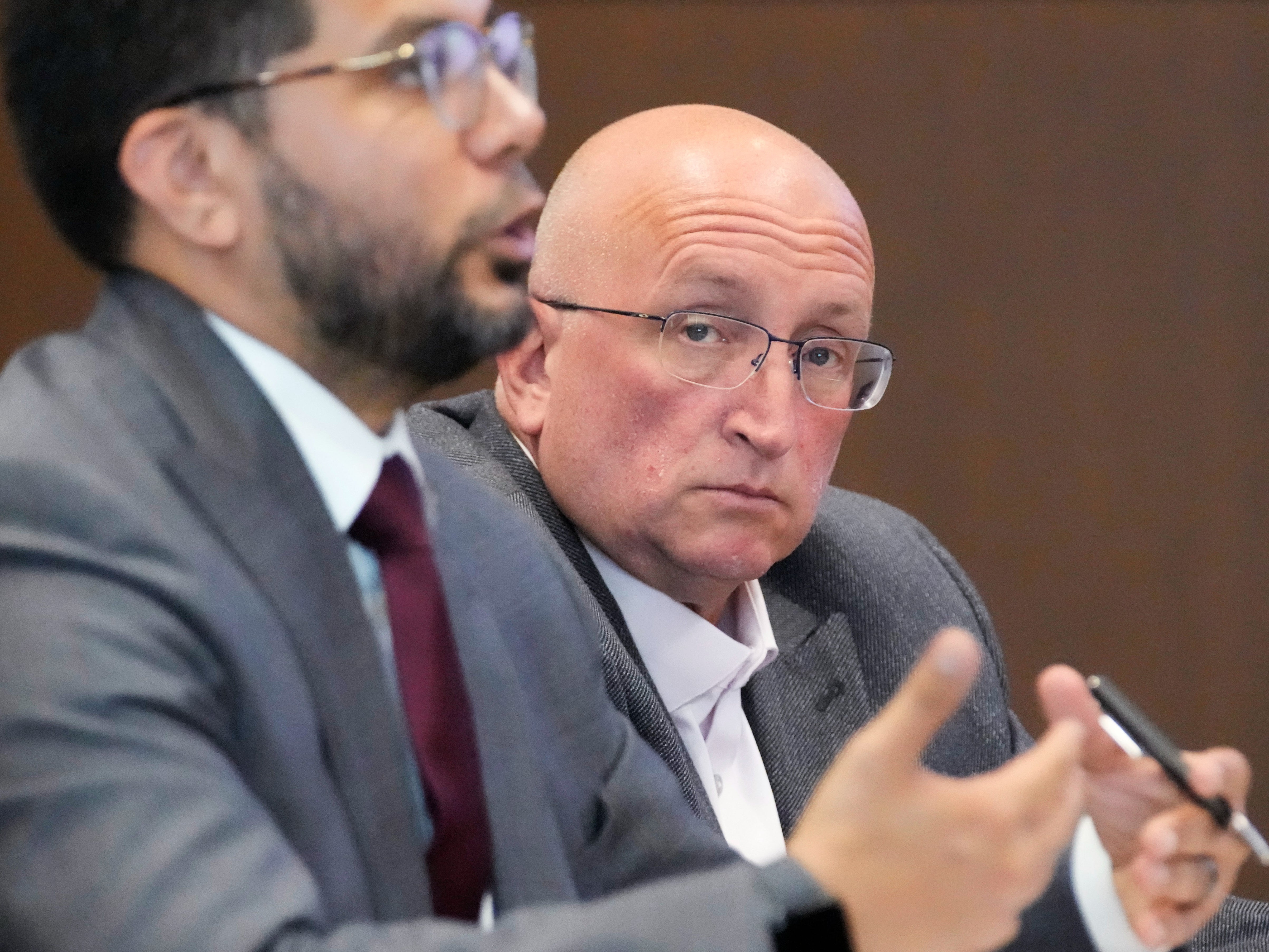 Robert Crimo Jr (right) is seen in court on 7 August