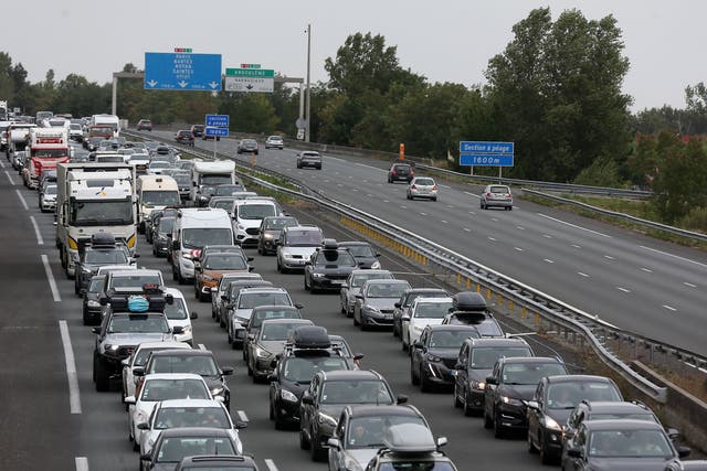 <p>Motorists drive on the A10 motorway between Saint-Andre-de-Cubzac and Bordeaux</p>