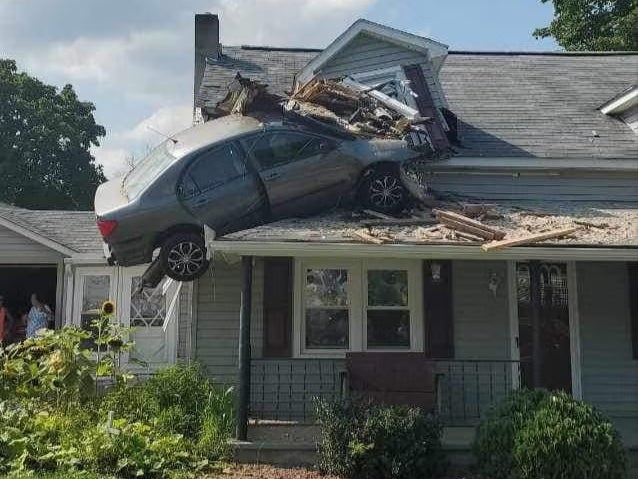 Car crashed into the second floor of a Pennsylvania home