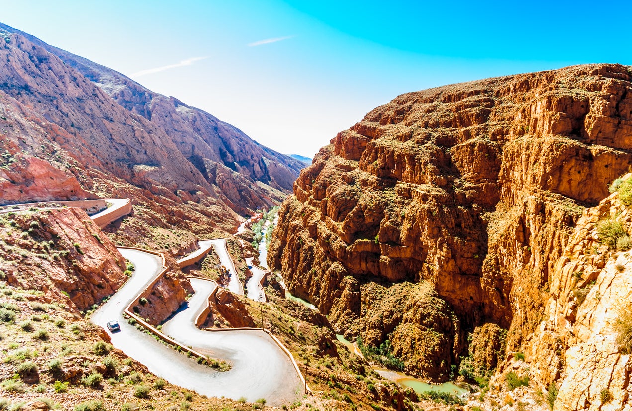 The Dades Gorges contain several sections of mazy, thin roads