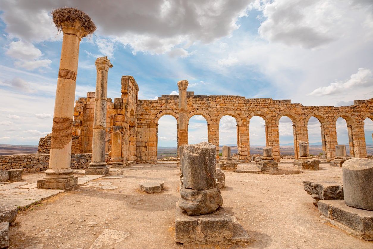 Volubilis is the site of ancient Roman ruins