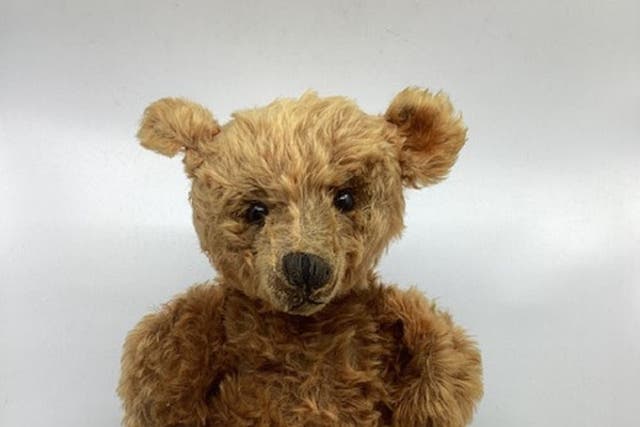 The bear has been named ‘Mr Cinnamon’ due to the rare colour of its fur (Hansons Auctioneers/PA)