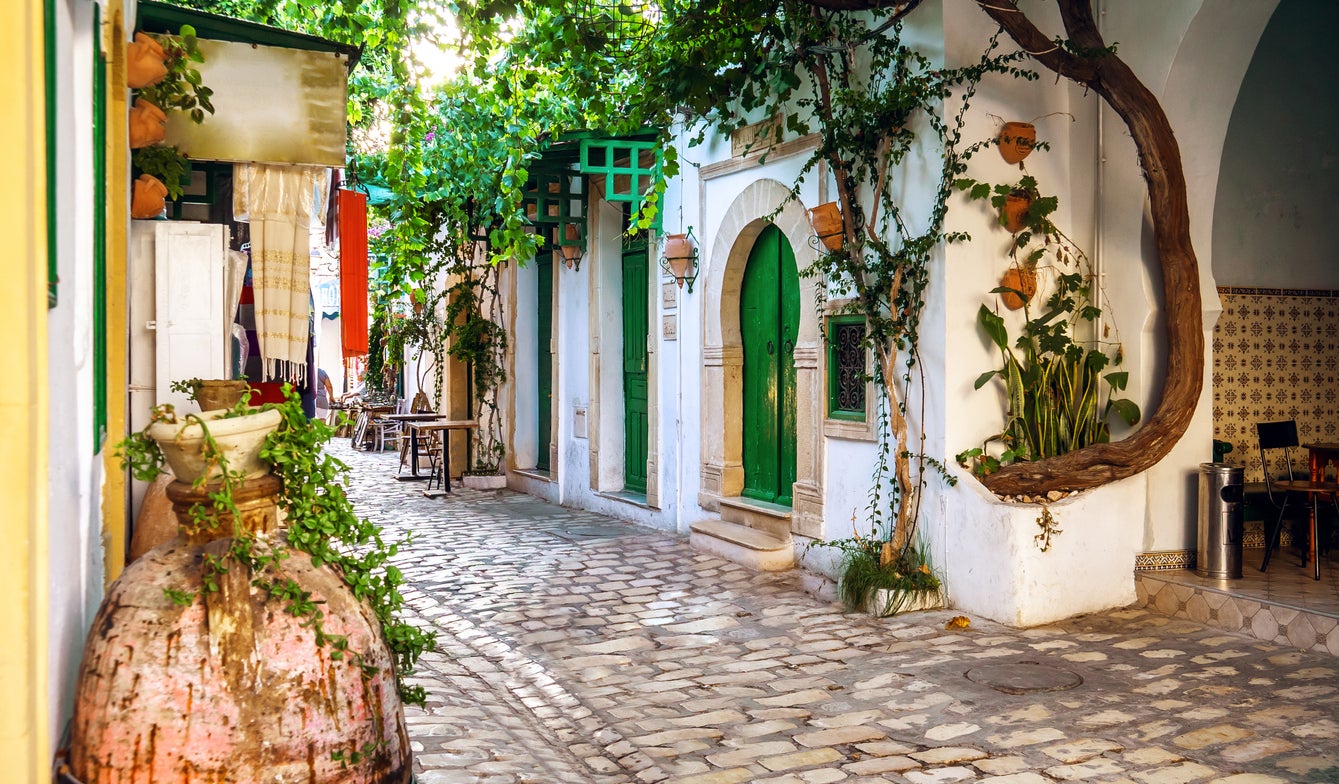 The old medina of Mahdia is a maze of cobbled streets