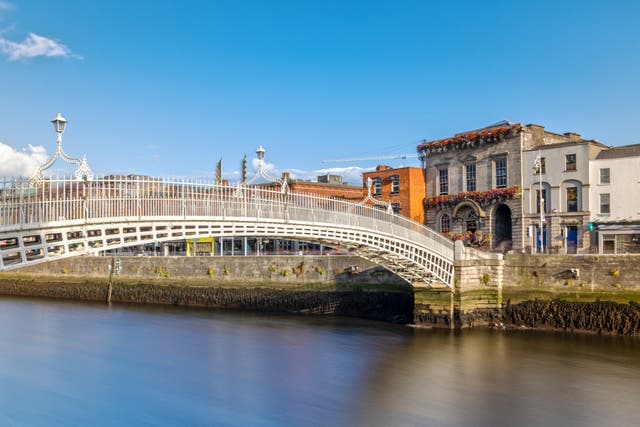 <p>The Ha'penny Bridge  in Dublin</p>