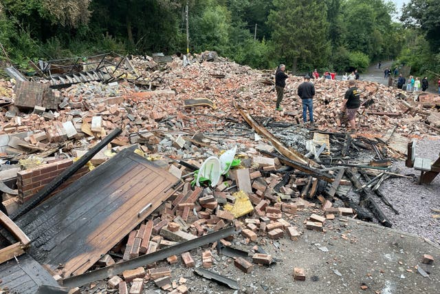 The Crooked House pub near Dudley was demolished on Monday (Matthew Cooper/PA)
