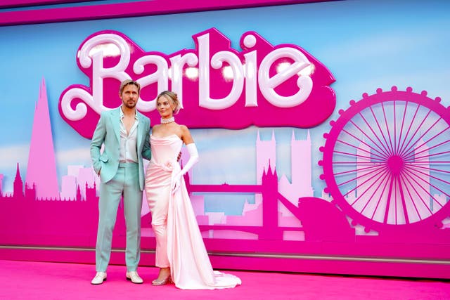 Barbie, starring Margot Robbie and Ryan Gosling, has overtaken The Super Mario Bros. Movie in the UK and Ireland box office chart (Ian West/PA)