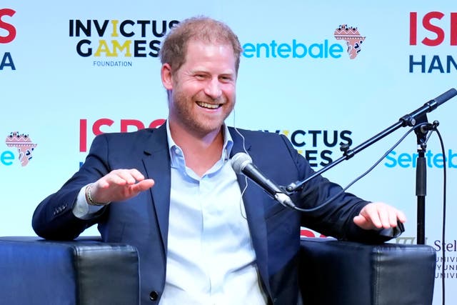 The Duke of Sussex during an event organised by the International Sports Promotion Society in Tokyo (Eugene Hoshiko/AP)