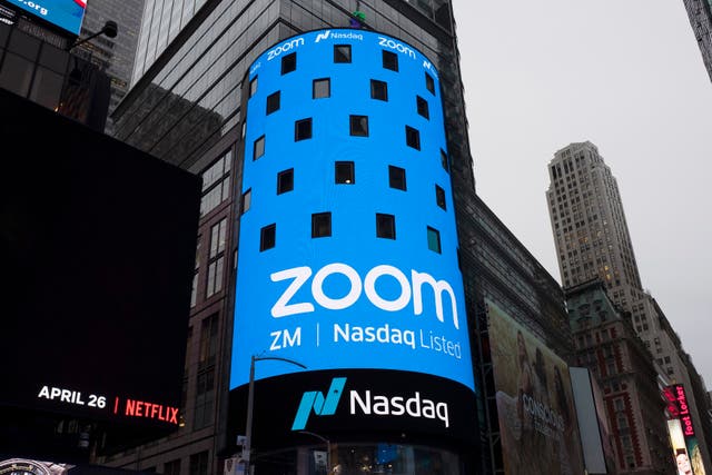 <p>A billboard for Zoom in New York </p>