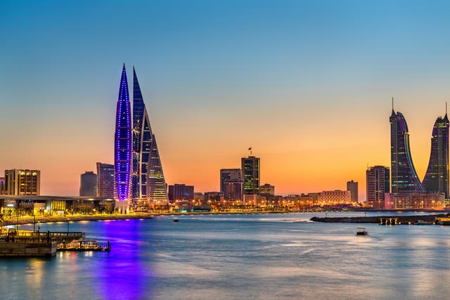 <p>The capital of Bahrain is Manama, located in the north </p>