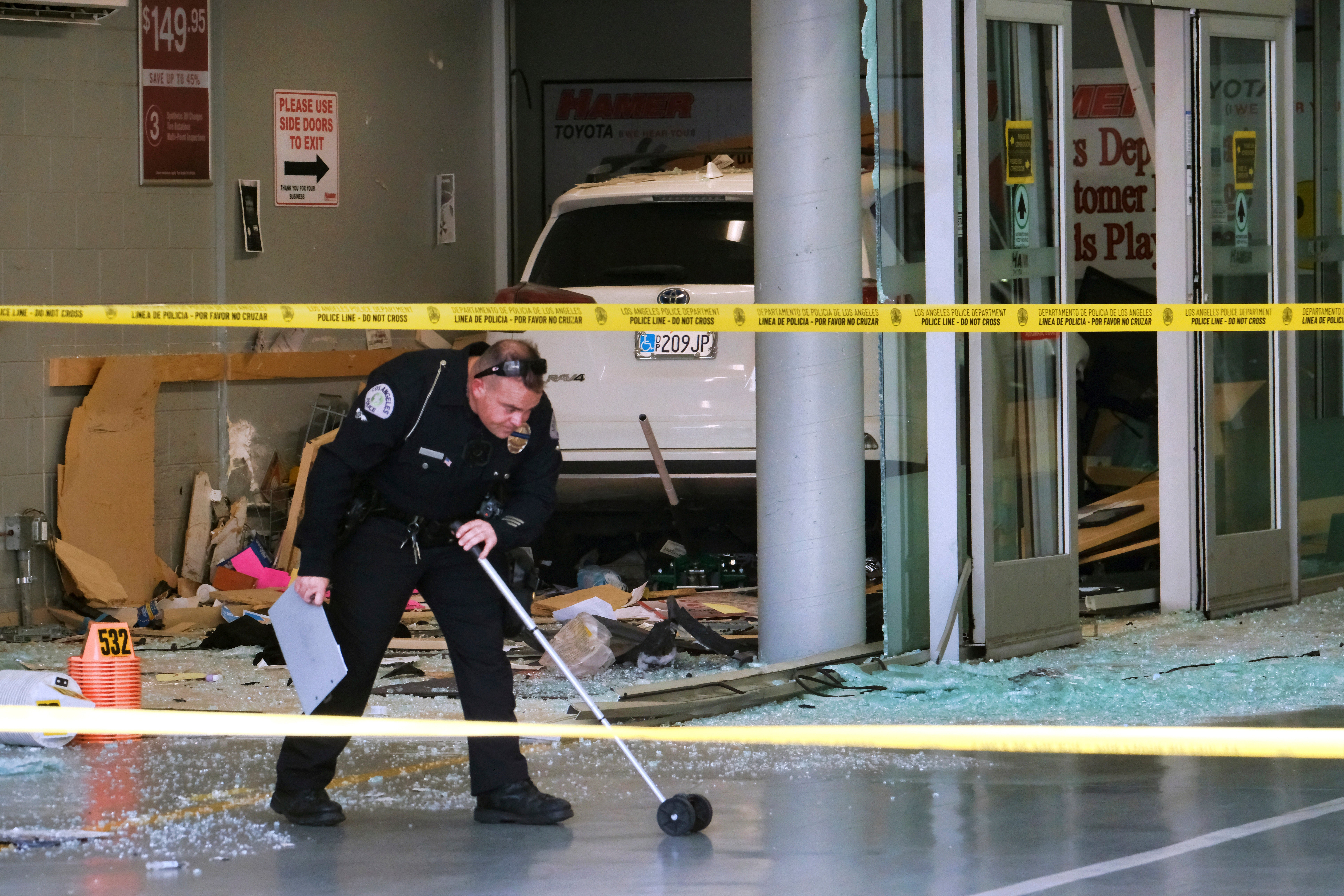 California Car Dealership Crash