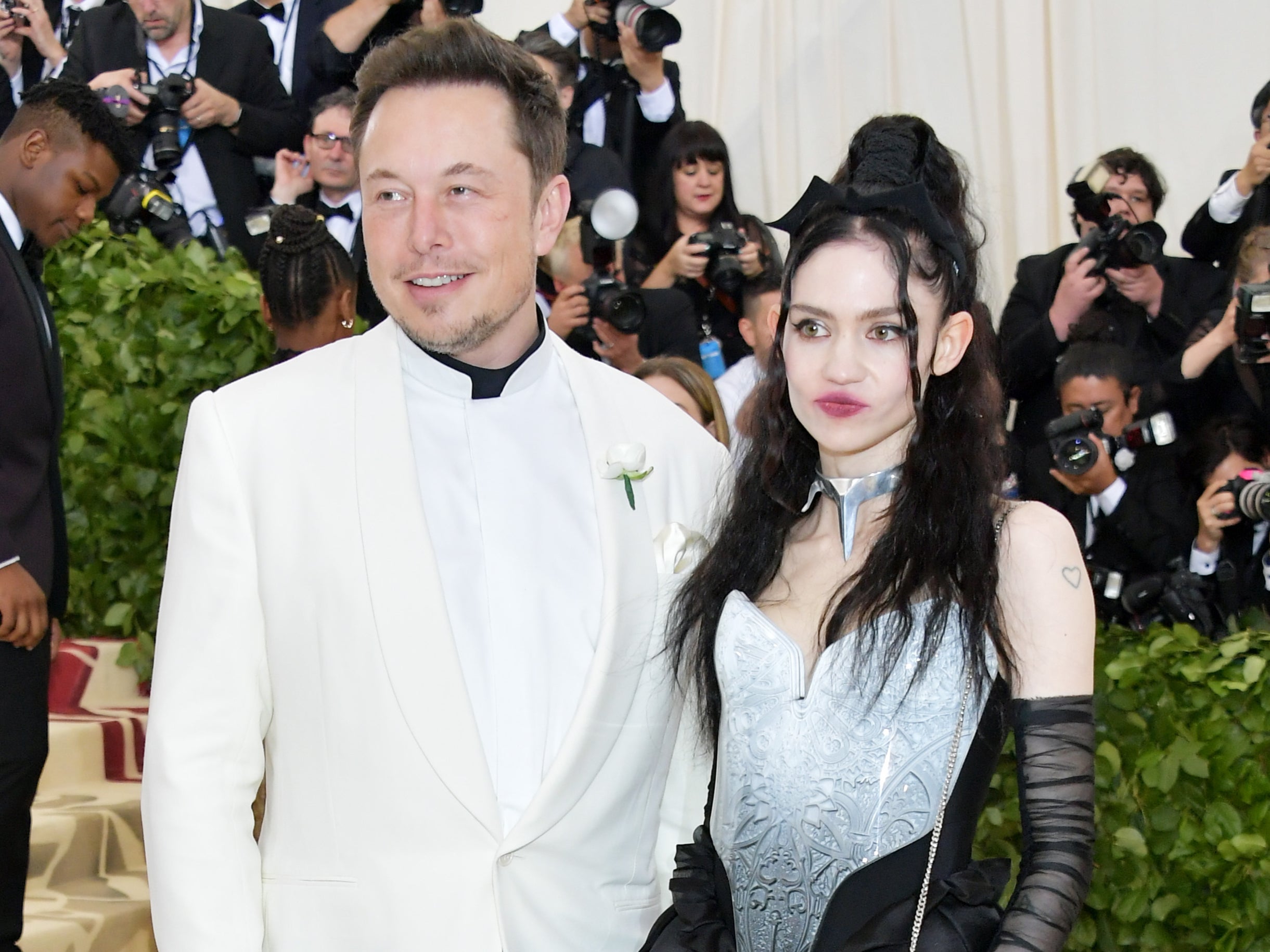 Elon Musk and Grimes at the Met Gala in 2018. The pair have three children together