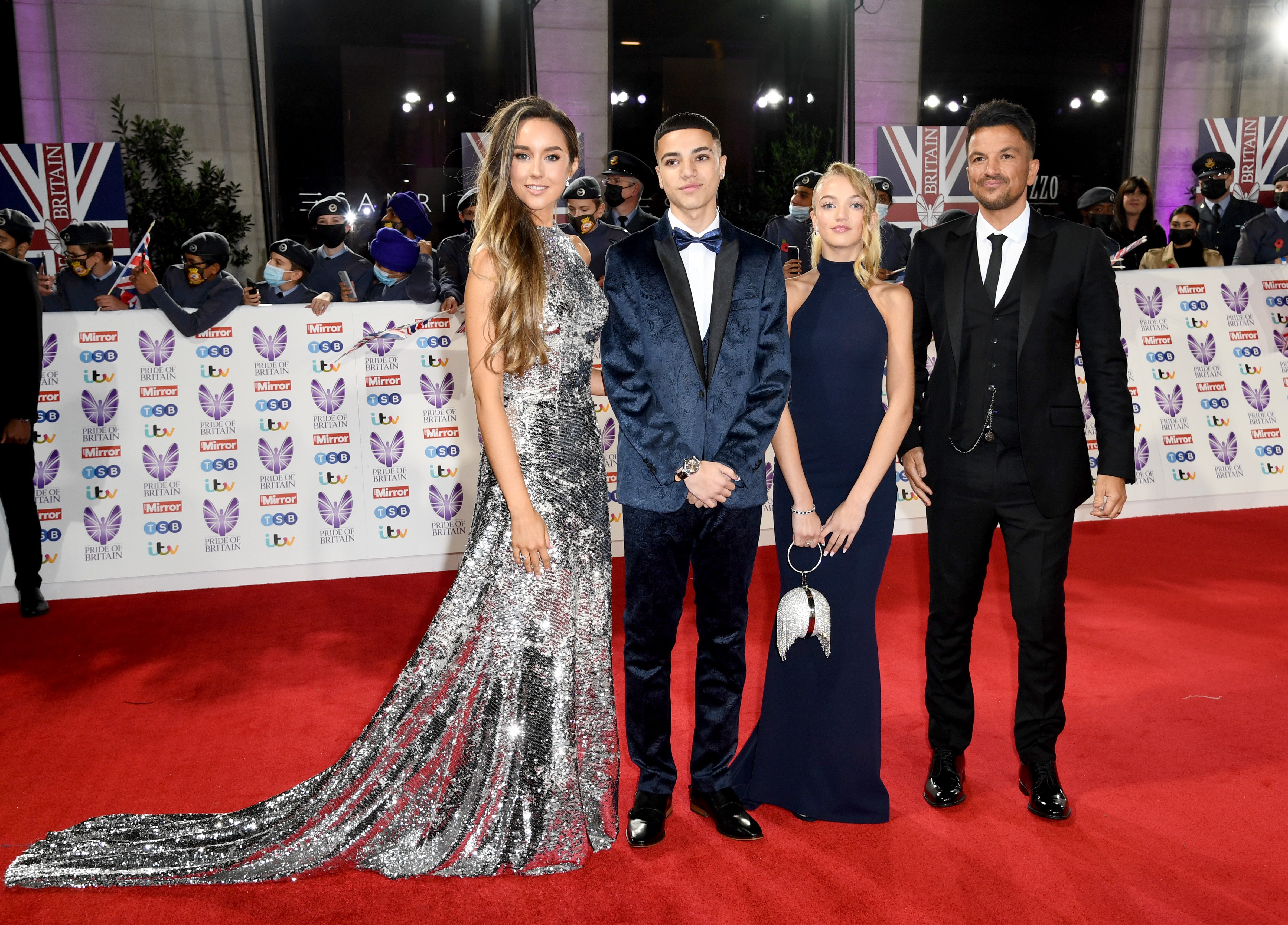 Emily MacDonagh, Junior Savva Andreas Andre, Princess Tiaamii Crystal Esther Andre and Peter Andre attend the Pride Of Britain Awards 2021