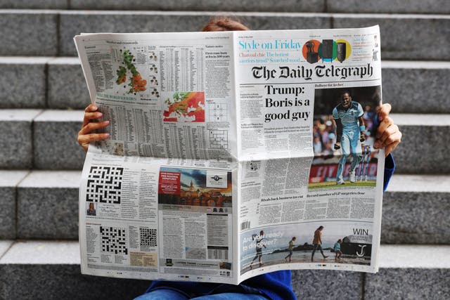 The Telegraph titles will be put up for sale after Lloyds took charge (Jonathan Brady/PA)