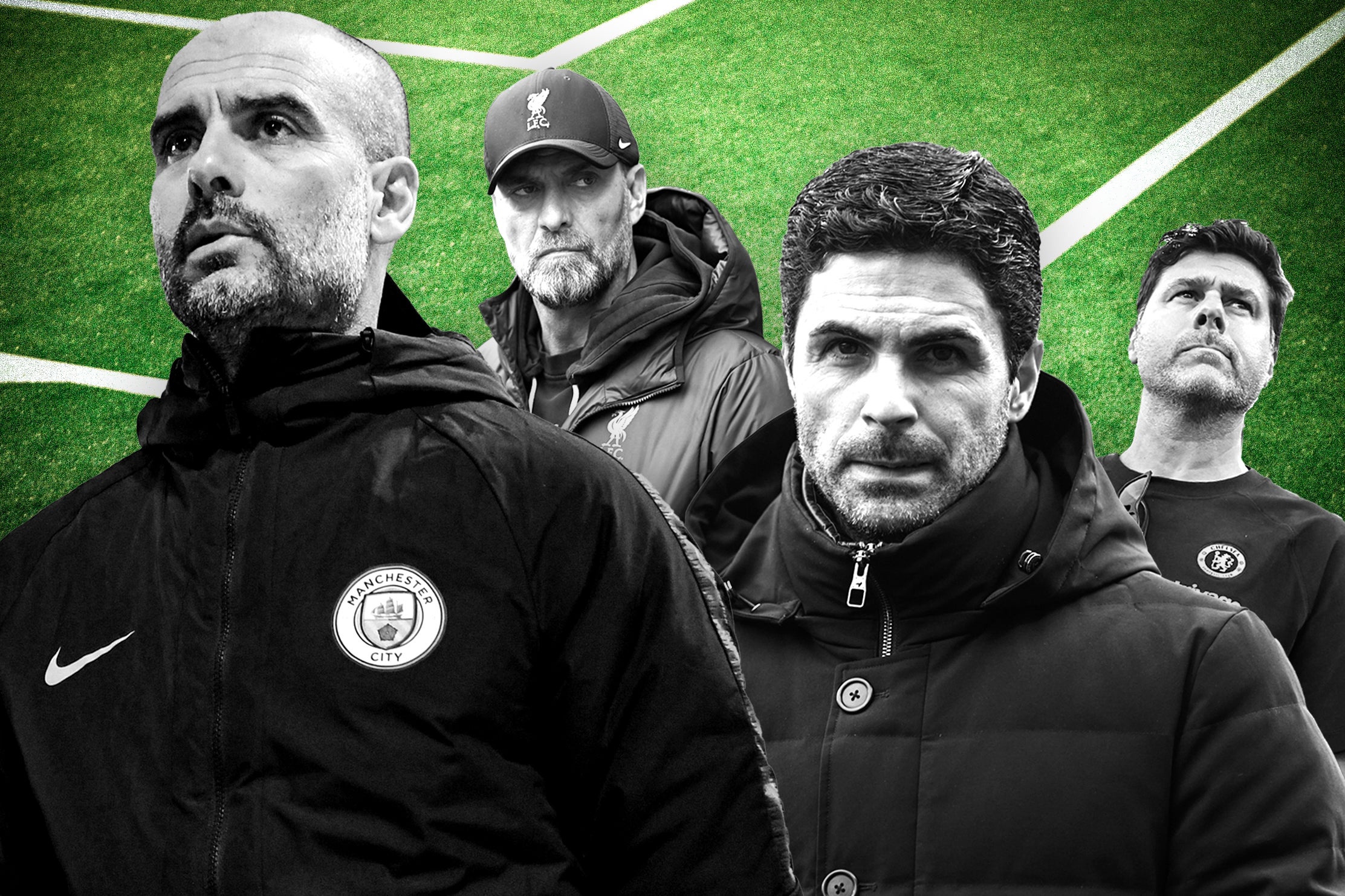 Eyes on the prize: the battle for Premier League supremacy will be all-consuming for Pep Guardiola, Jurgen Klopp, Mikel Arteta and Mauricio Pochettino