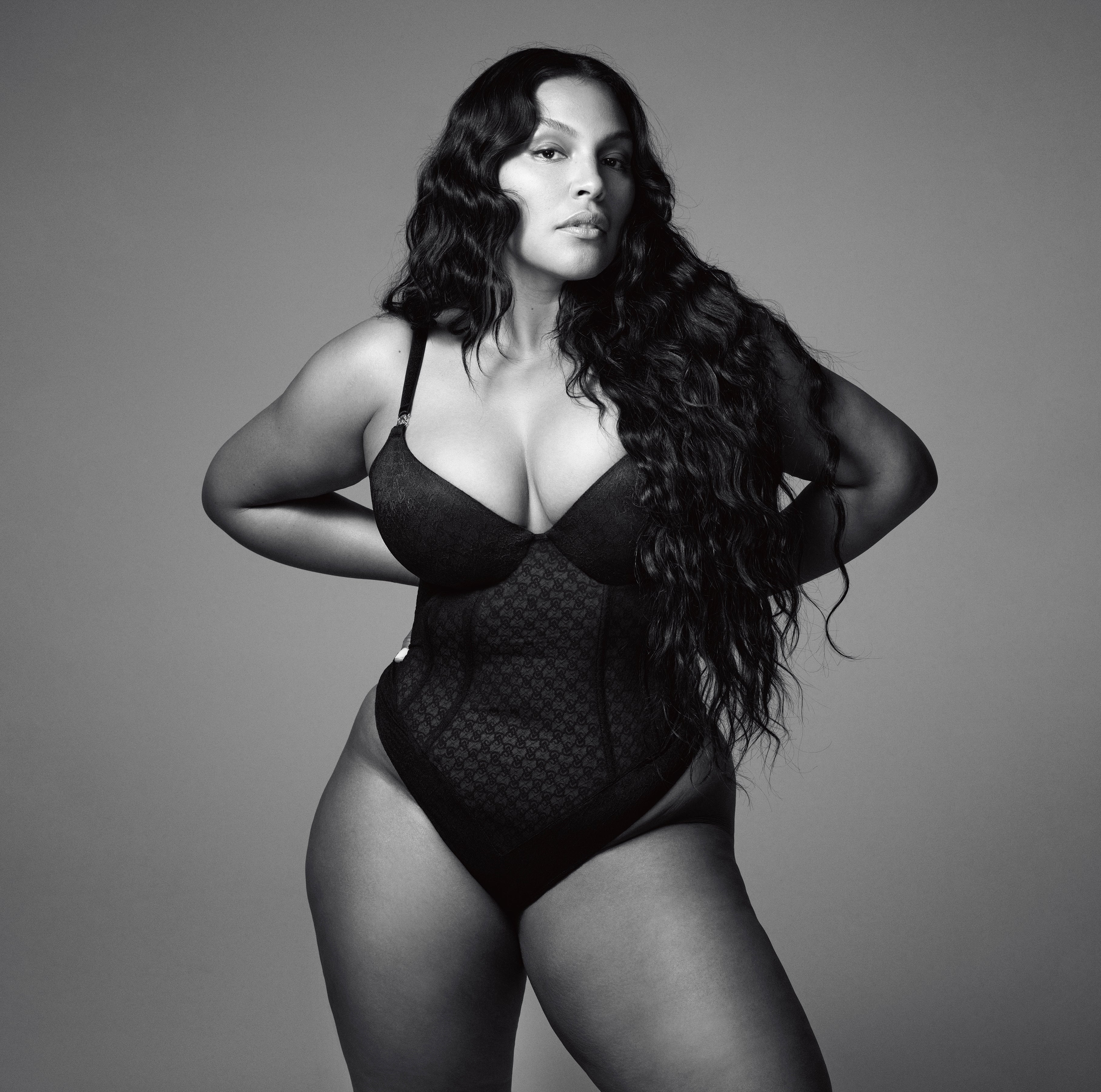 Paloma Elsesser poses in The Icons by Victoria’s Secret collection