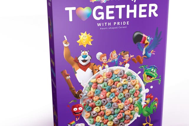 <p>Kellogg’s cereal in which it partnered with LGBTQ+ advocacy group GLAAD</p>