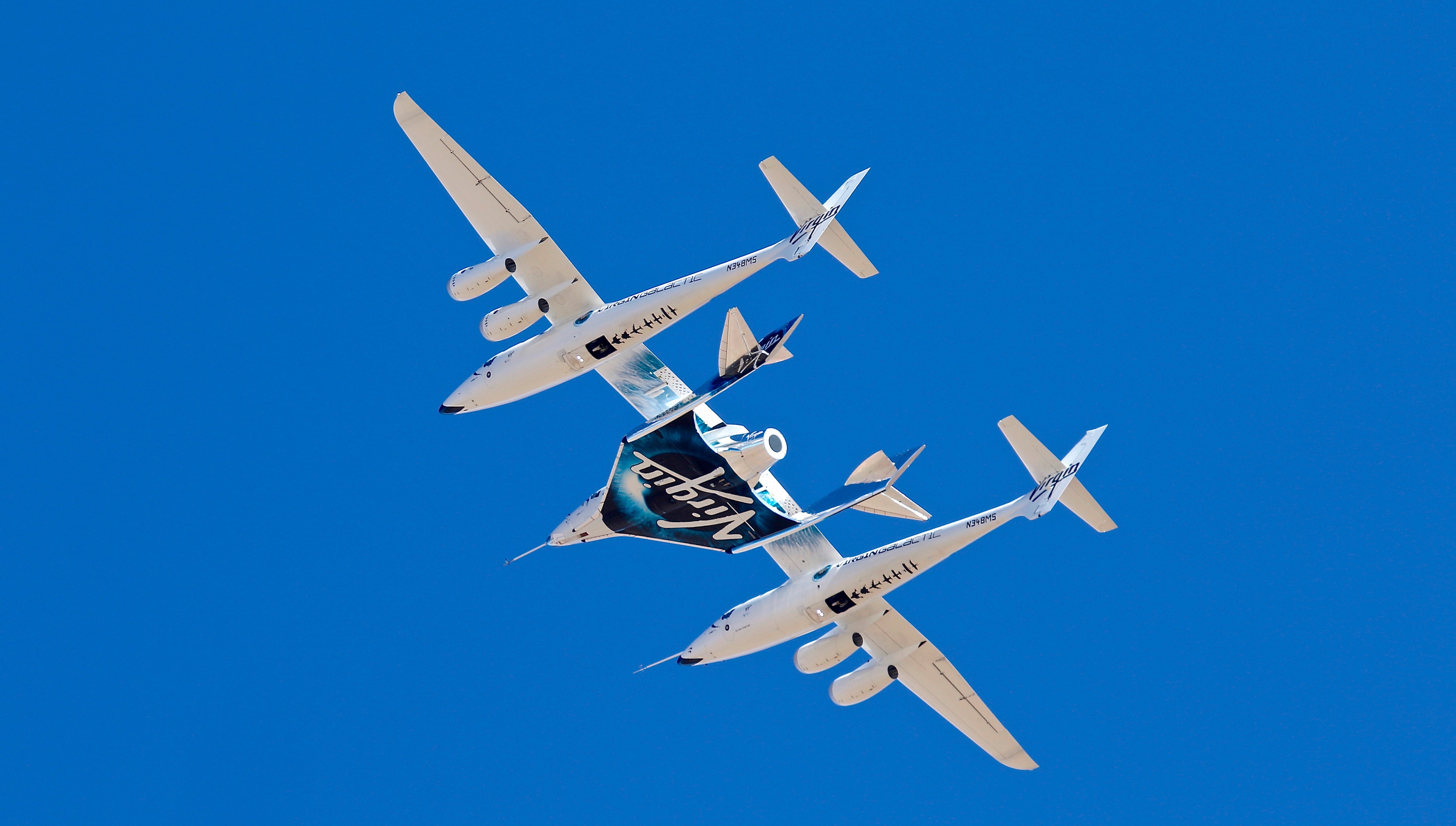 Virgin Galactic's VSS Unity departs Mojave Air & Space Port in Mojave