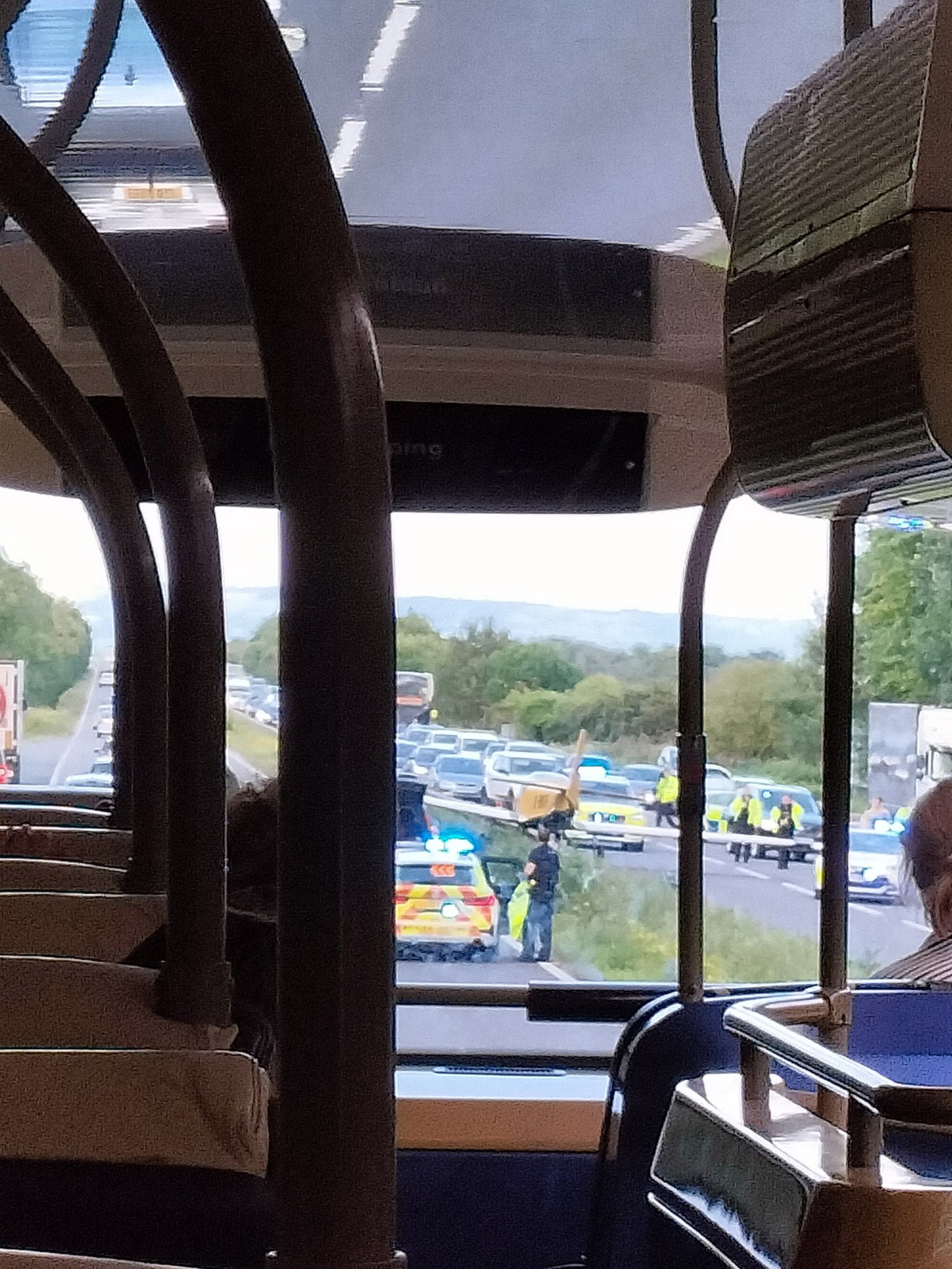 A bus passenger was ‘pretty surprised’ to see the plane