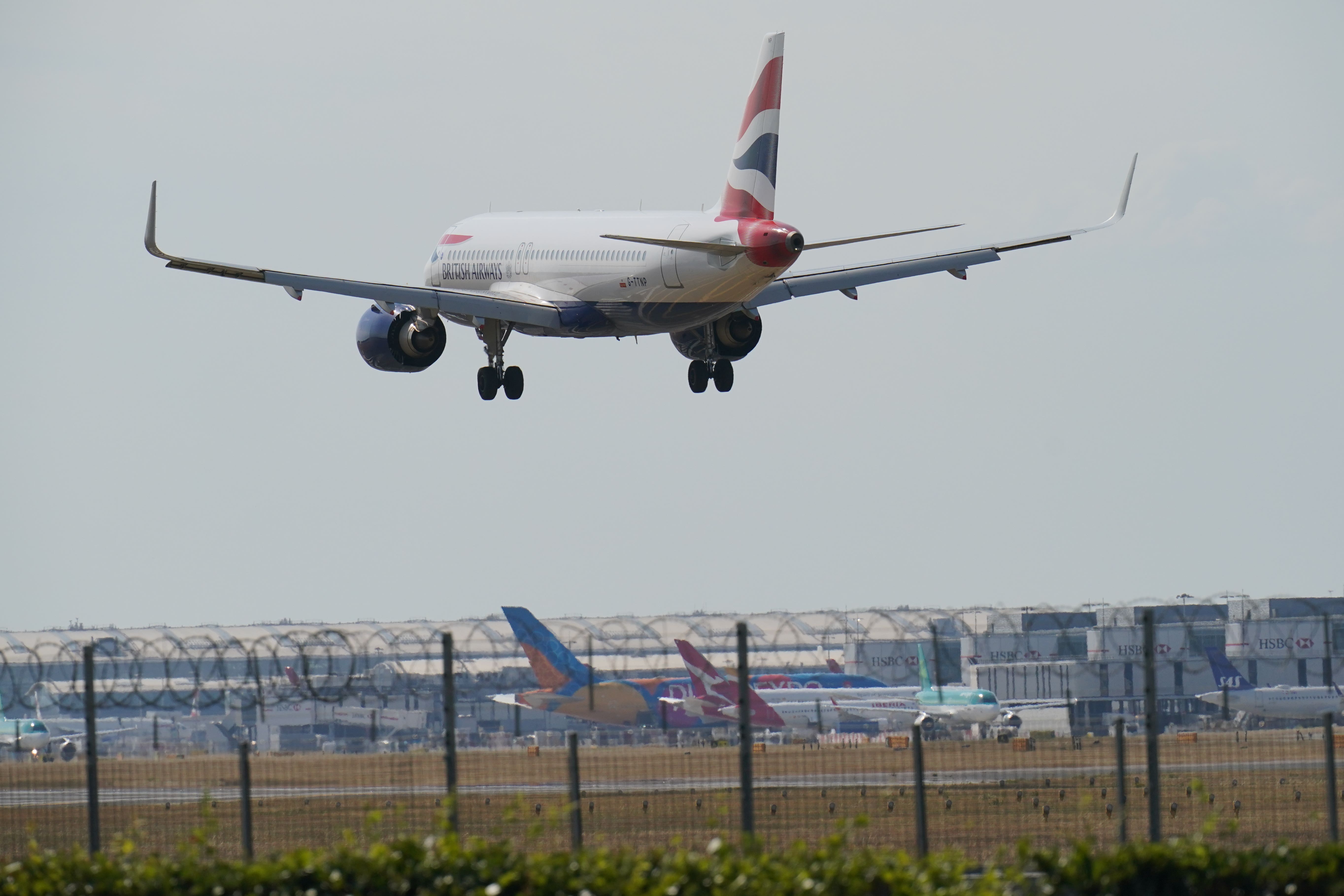 Some 7.7 million passengers travelled through Heathrow in July (Jonathan Brady/PA)