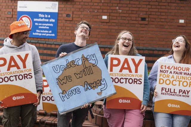 Junior doctors have started a fifth round of strikes in England, which is due to last four days (Danny Lawson/PA)