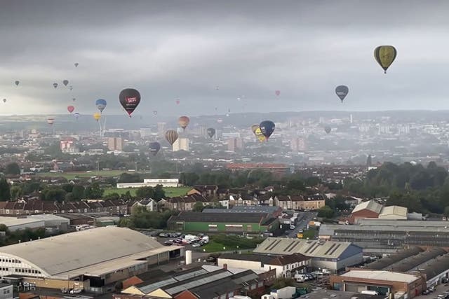 <p>Dozens of hot air balloons rise to transform Bristol’s skyline</p>