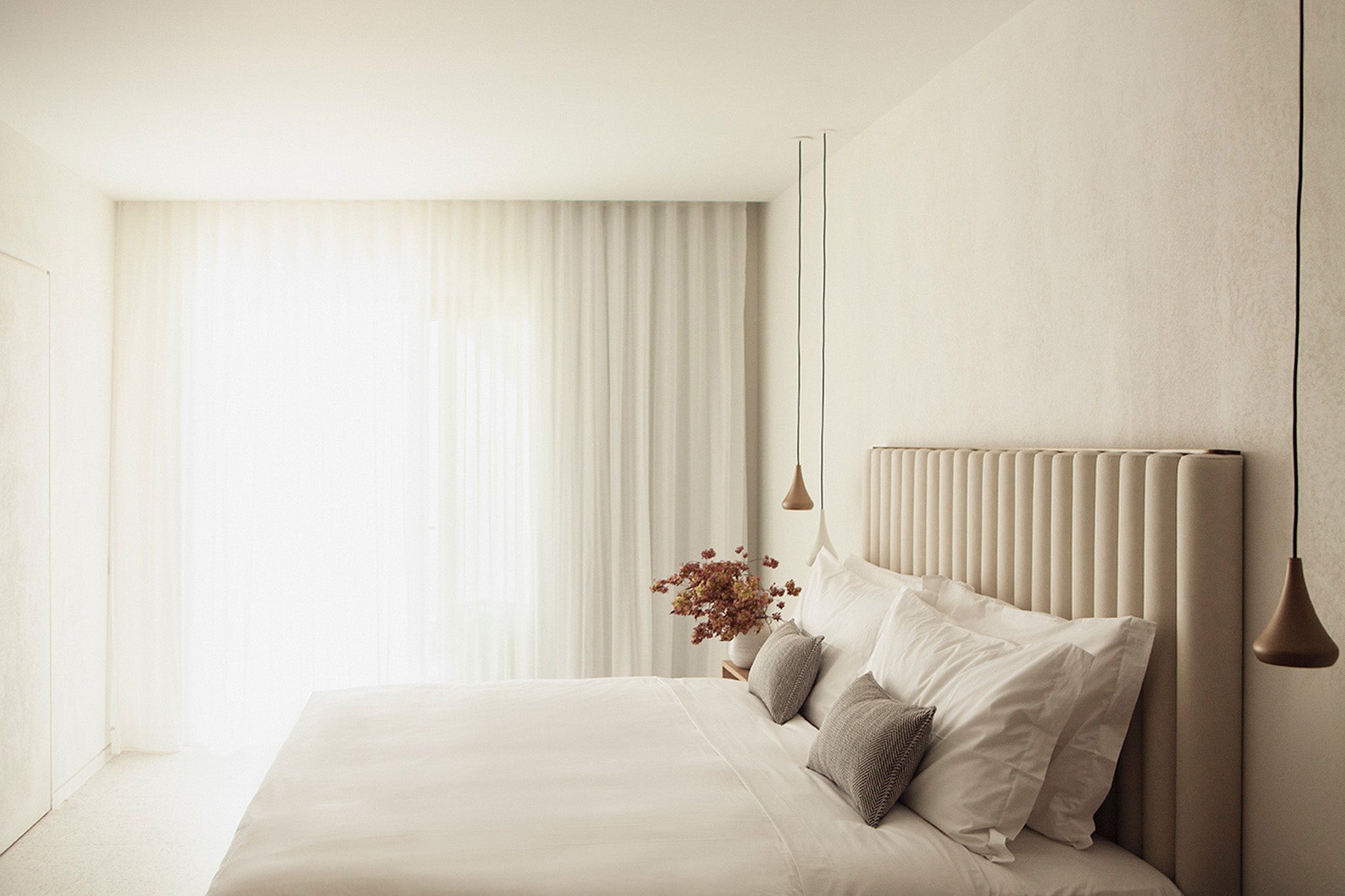 Pared-down rooms offer a tranquil space