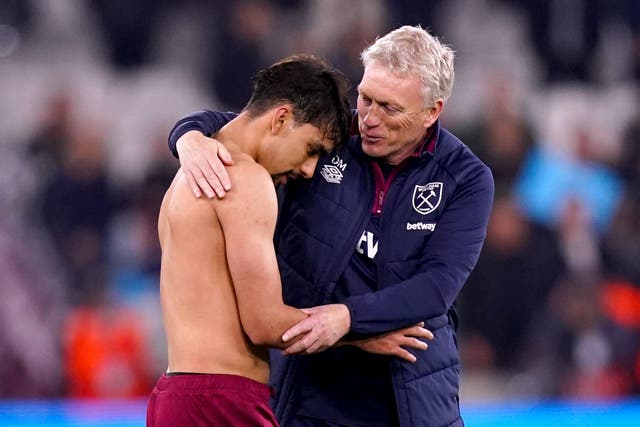 David Moyes (right) insists West Ham do not want to let Lucas Paqueta (left) leave in a cut-price deal (John Walton/PA)