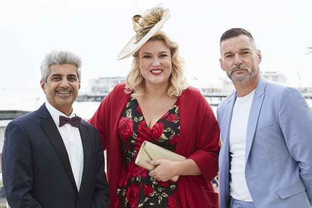 <p>Let’s call it off: Raj Somaiya, Sara Davies and Fred Sirieix, who judge the BBC’s ‘Ultimate Wedding Planner’</p>