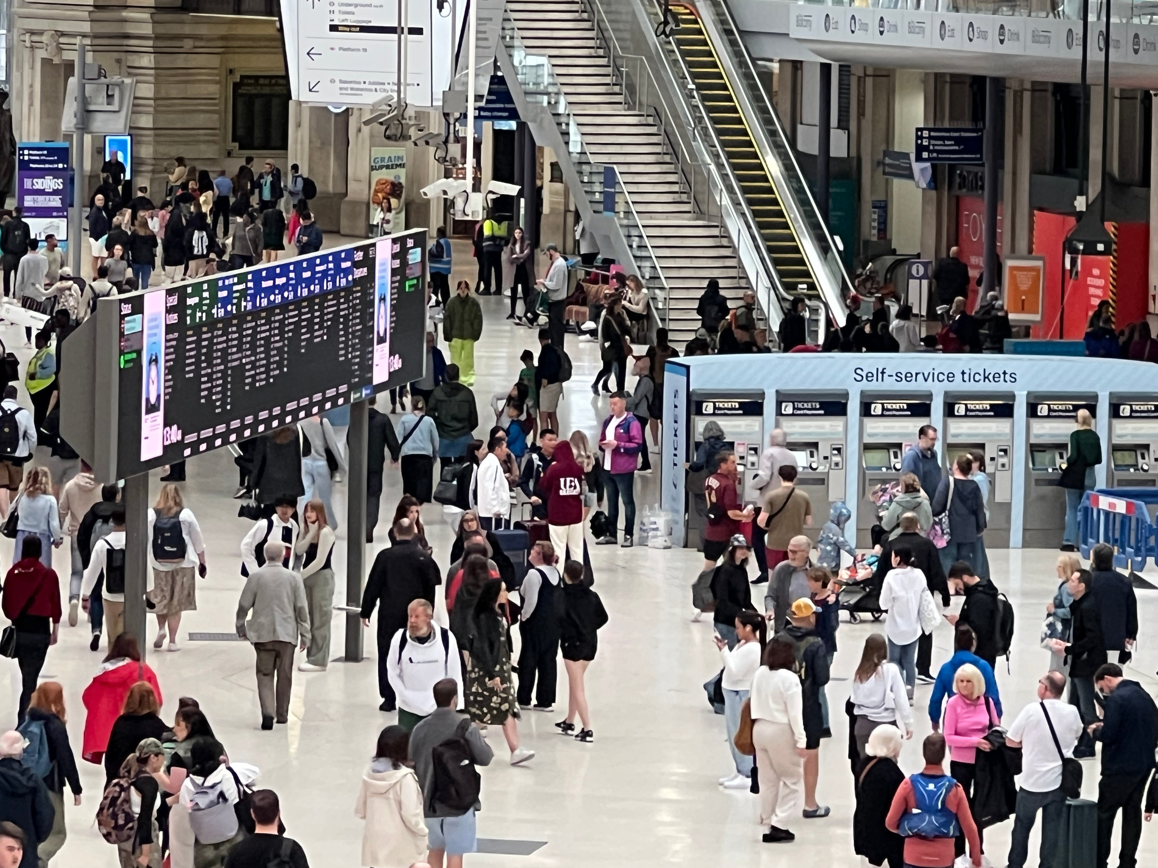 <p>Going places? London Waterloo station, the busiest in Britain. South Western Railway, which uses the station, is one of the 14 train operators to be hit by a walkout</p>