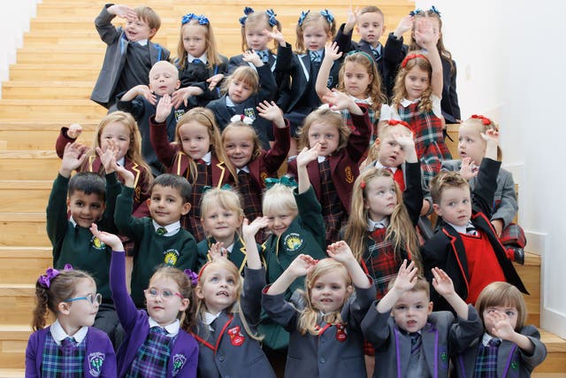 Inverclyde schools will welcome 17 sets of twins – 15 shown here – when the term starts (Steve Welsh/PA)
