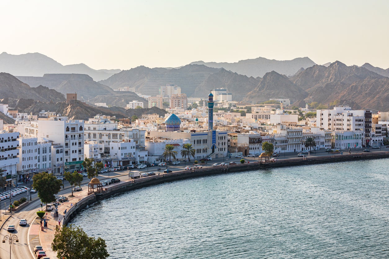 Muscat is surrounded by mountains and desert