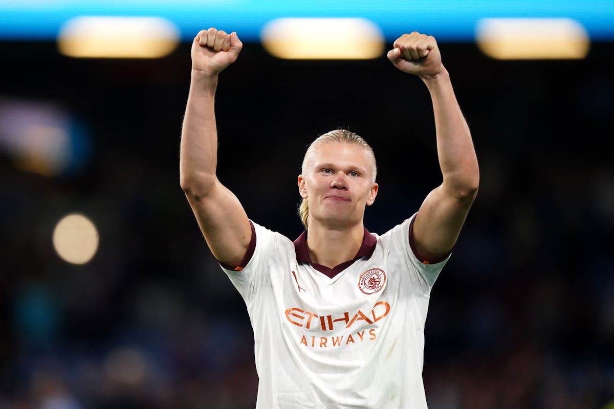 Erling Haaland on the double as Manchester City kick off new marketing