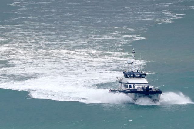 A Border Force vessel carrying a group of people thought to be migrants arrives in Dover, Kent, following a small boat incident in the Channel. Picture date: Friday August 4th, 2023.