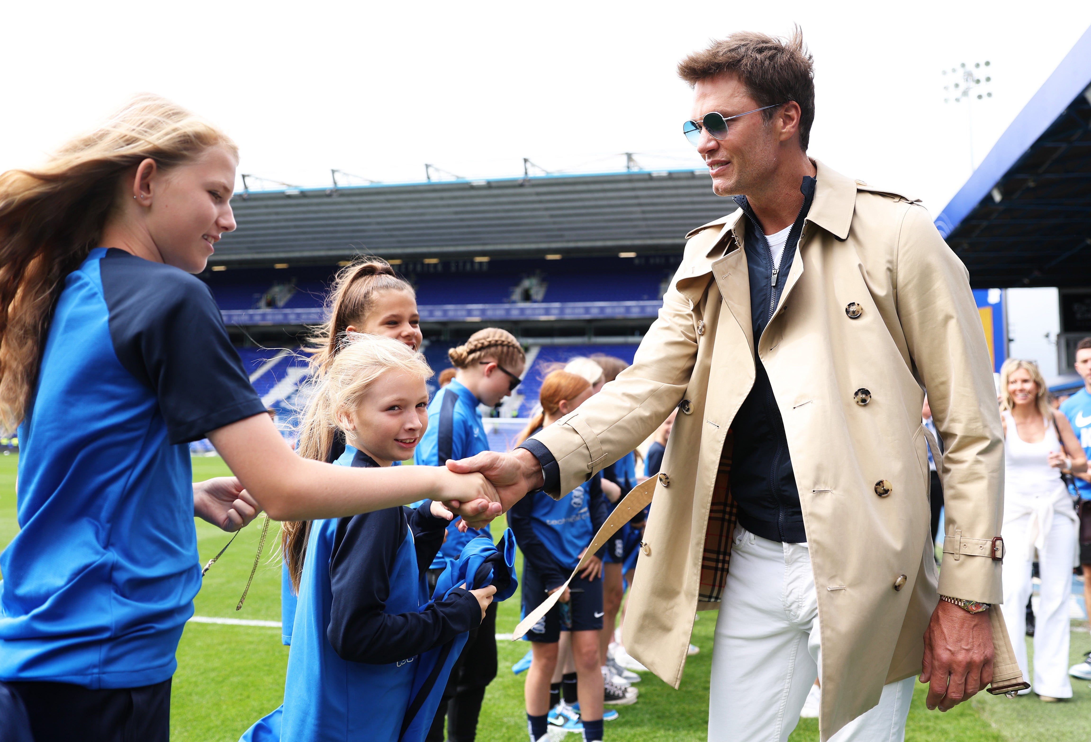 Tom Brady met Birmingham mascots before his first game since becoming a minority owner