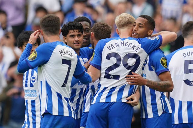 Joao Pedro scored on debut as Brighton eased to victory (Gareth Fuller/PA)