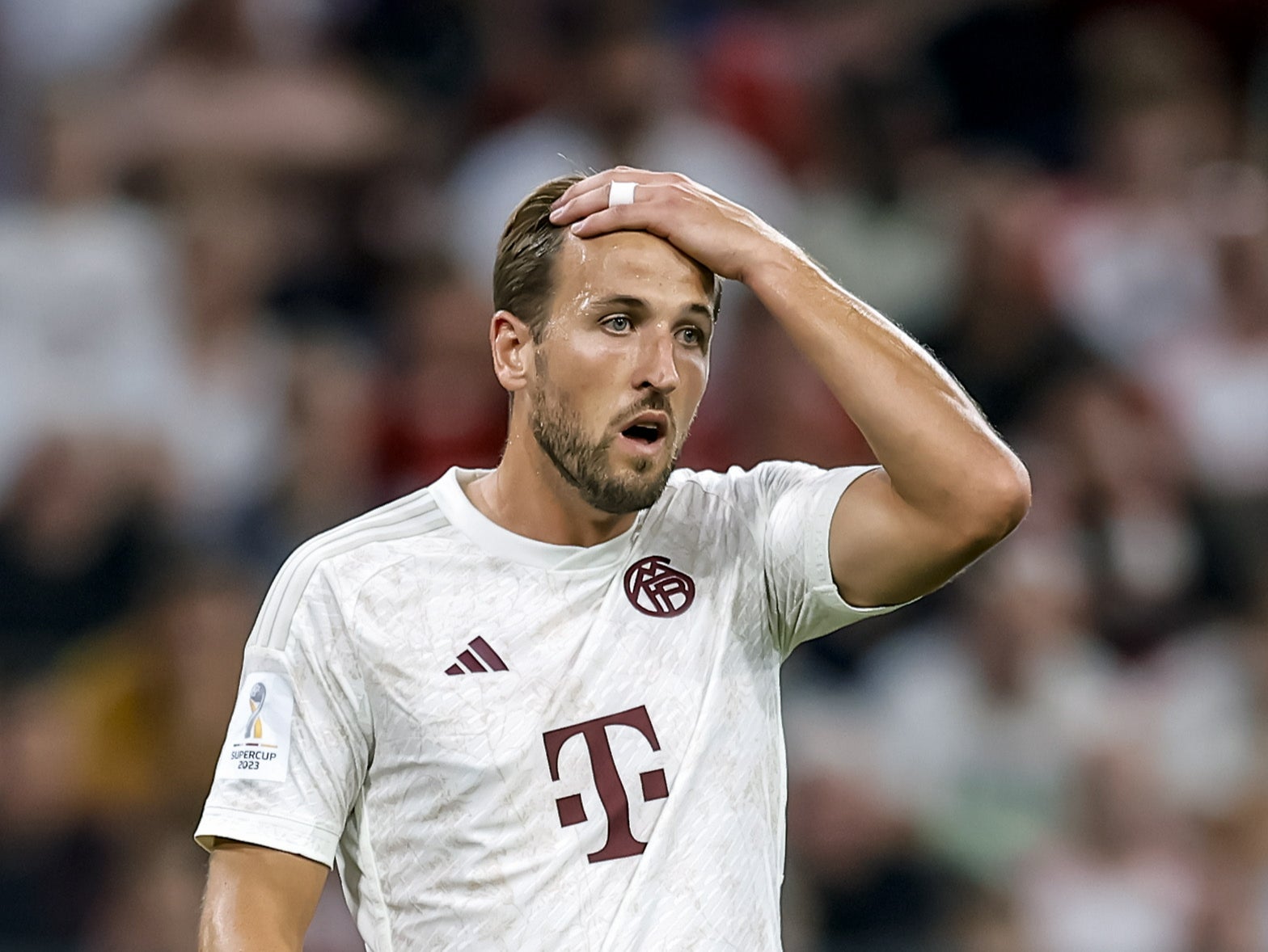 Harry Kane reacts during the German Super Cup