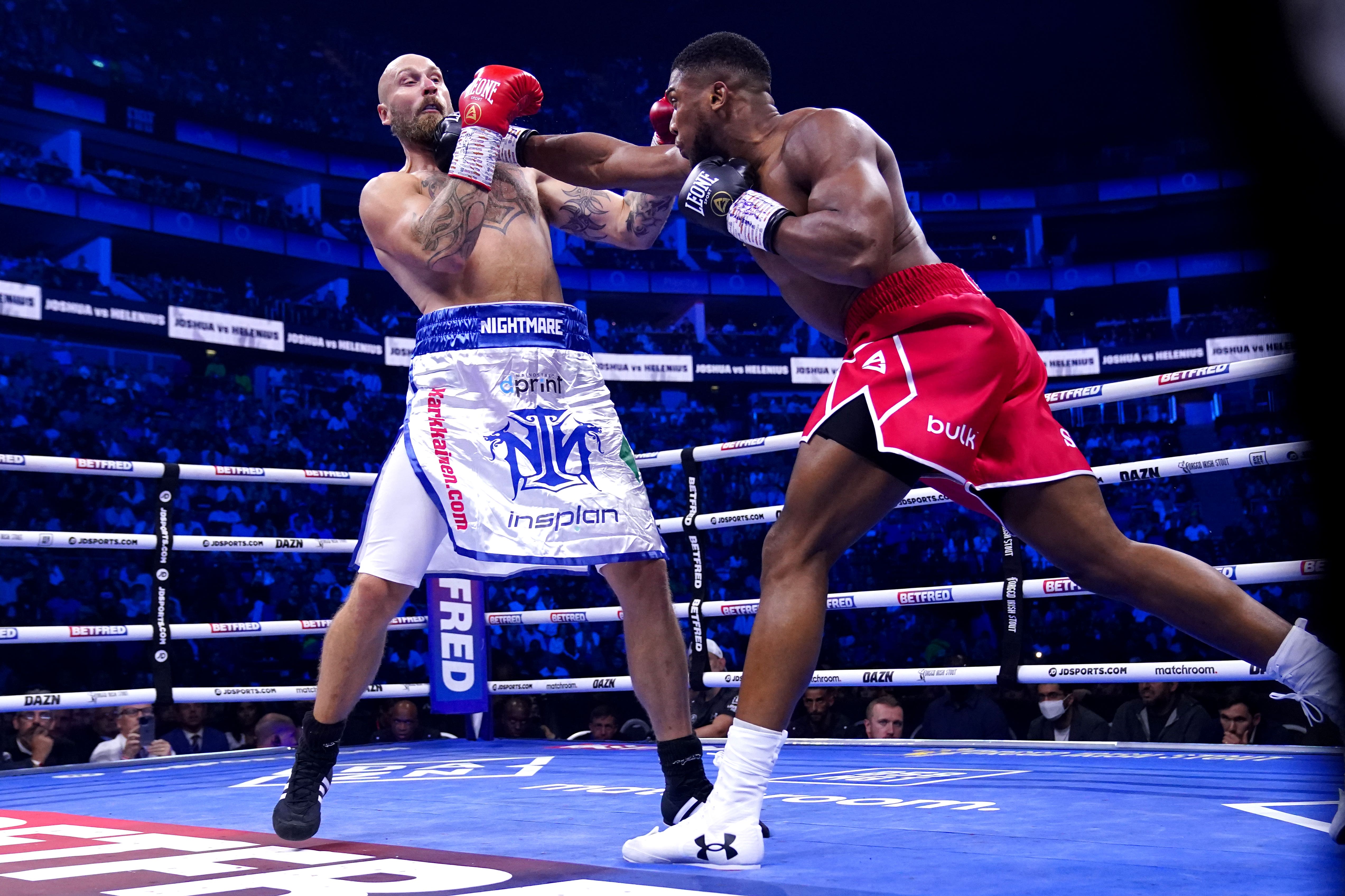 Anthony Joshua won in devastating fashion in London (Nick Potts/PA)