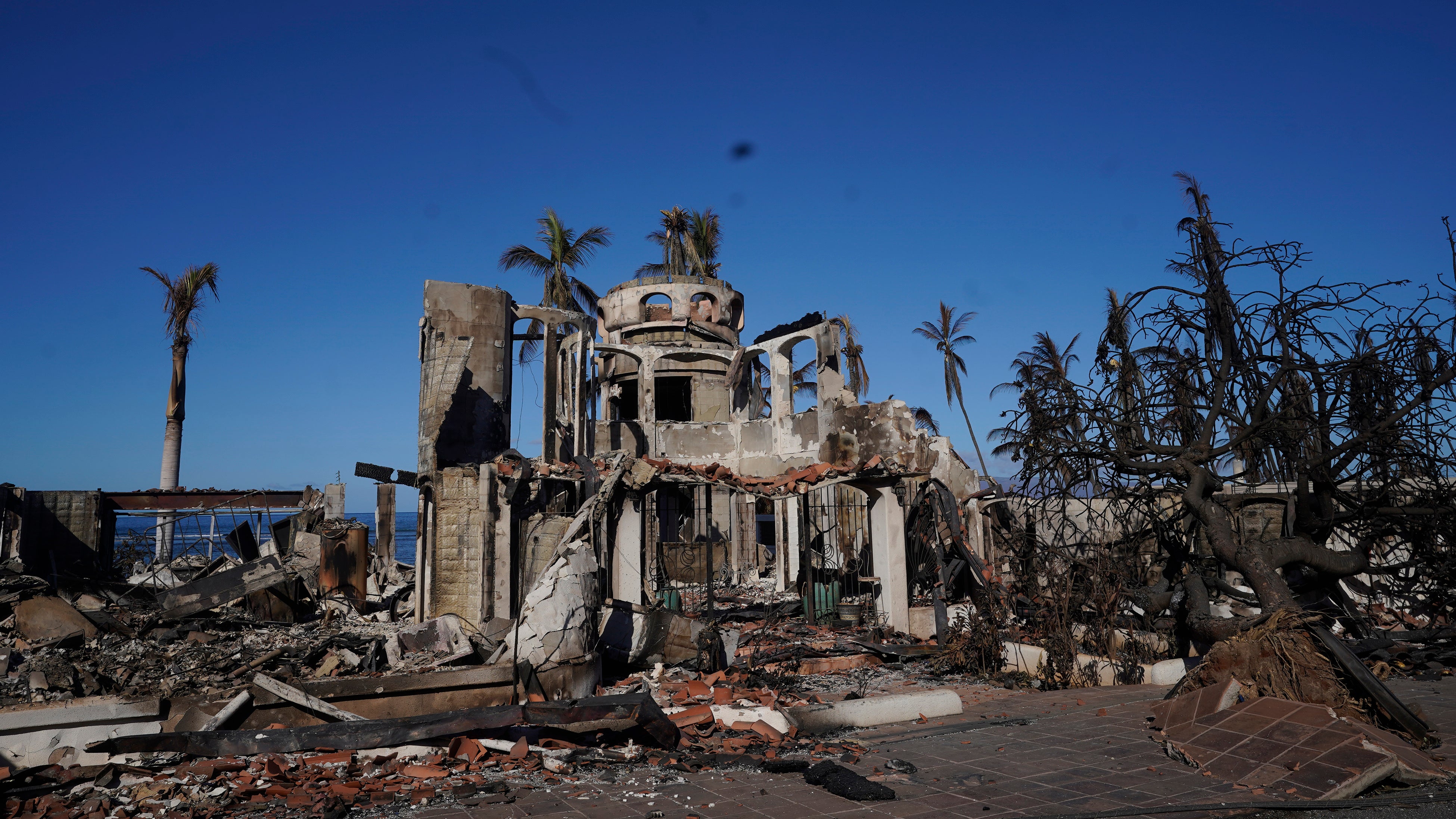 <p>Wildfire damage is shown, Saturday, Aug. 12, 2023, in Lahaina, Hawaii</p>