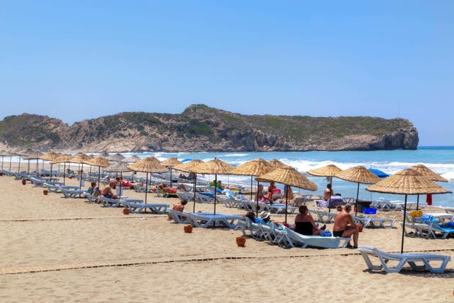 <p>Fun in the sun: Patara beach in Antalya, Turkey </p>