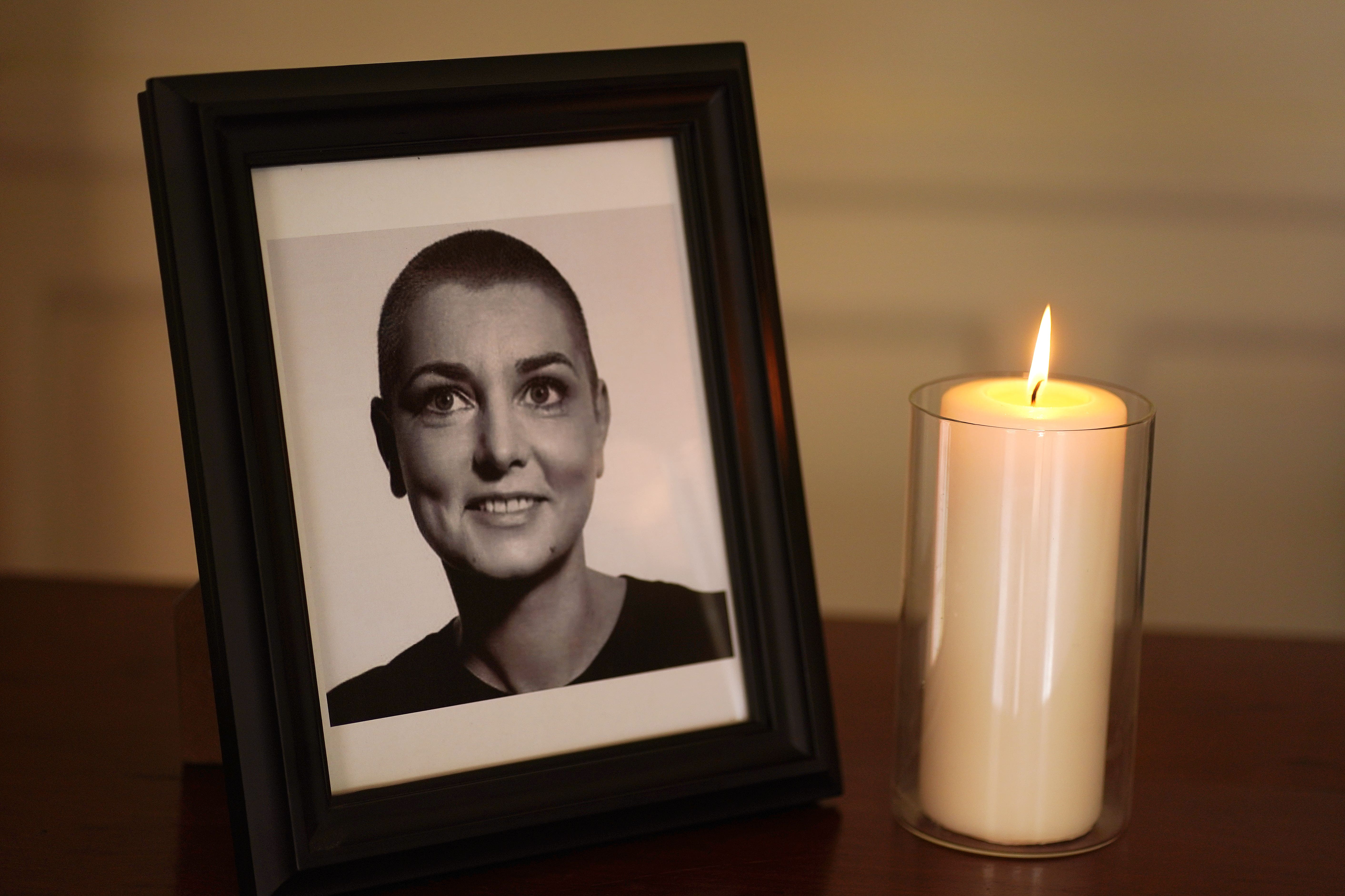 A photo of Sinead O’Connor at the Mansion House in Dublin (Brian Lawless/PA)