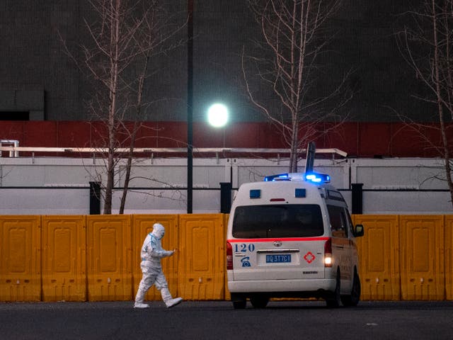 <p>Representative: Ambulance at a government facility in Beijing China</p>