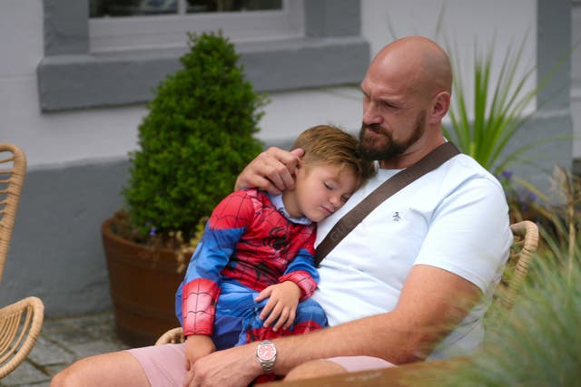 <p>Tyson Fury and son Adonis on At Home With The Furys</p>