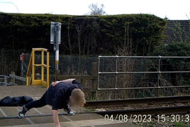 Covert cameras placed at level crossings in Worcestershire picked up shocking examples (Network Rail/PA)