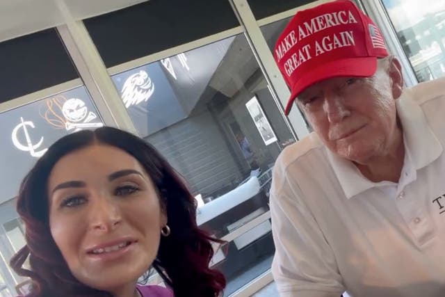 <p>Donald Trump appeared in a video with Laura Loomer</p>
