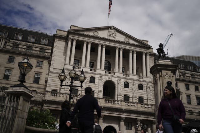 <p>The Bank of England under presssure to bring inflation down (Jordan Pettitt/PA)</p>