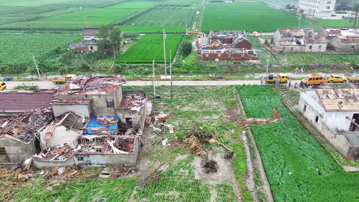 Houses destroyed after devastating tornado sweeps eastern China