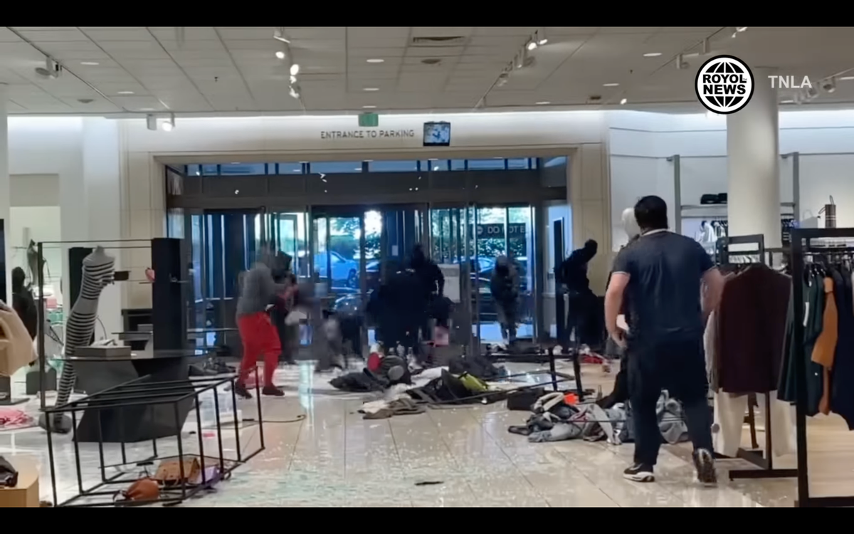 Group of up to 50 people shoplift about $100K worth of luxury items from  L.A. mall, using bear spray against guards